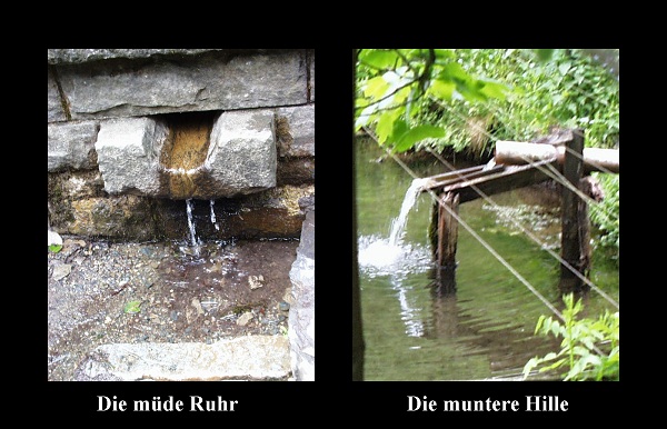 Vergleich der Schüttungsstärken von Ruhr und Hille